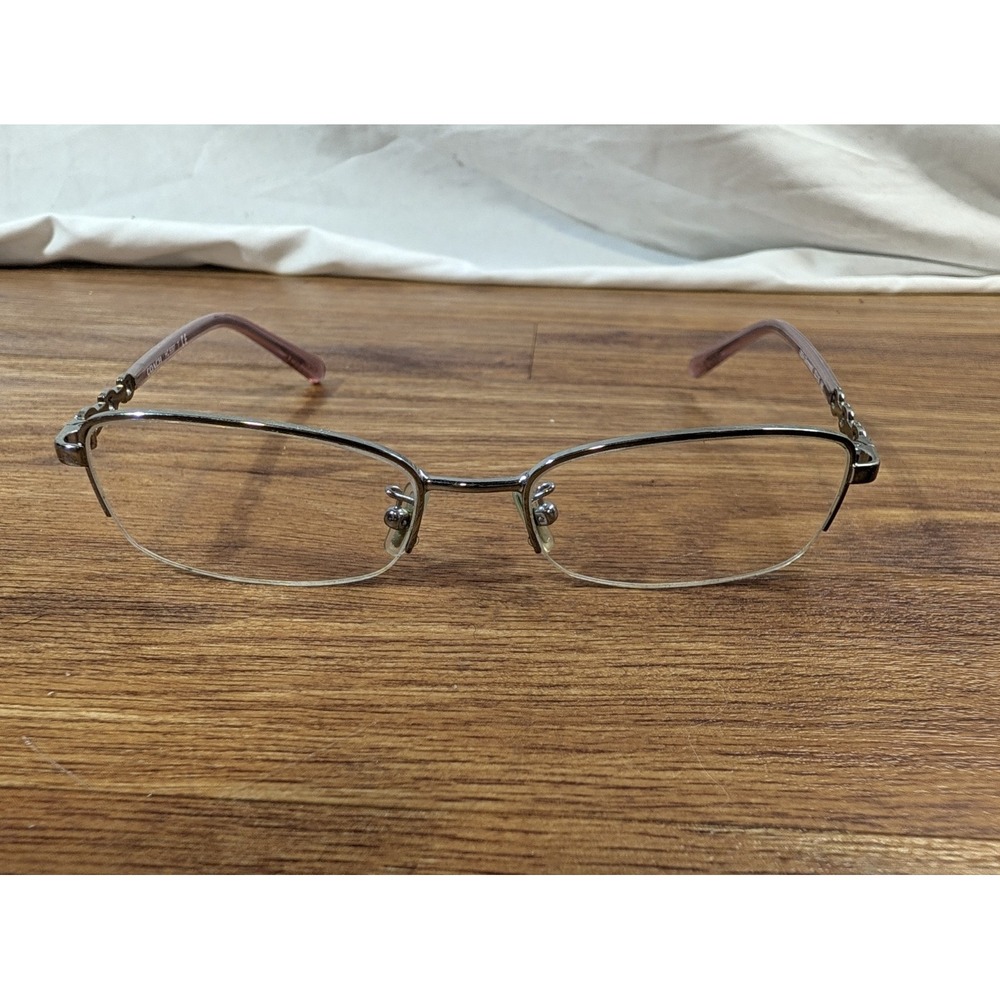COACH NEW YORK HC5097 9004 Silver/Pink Half Rim Eyeglasses Frame 52-18-140